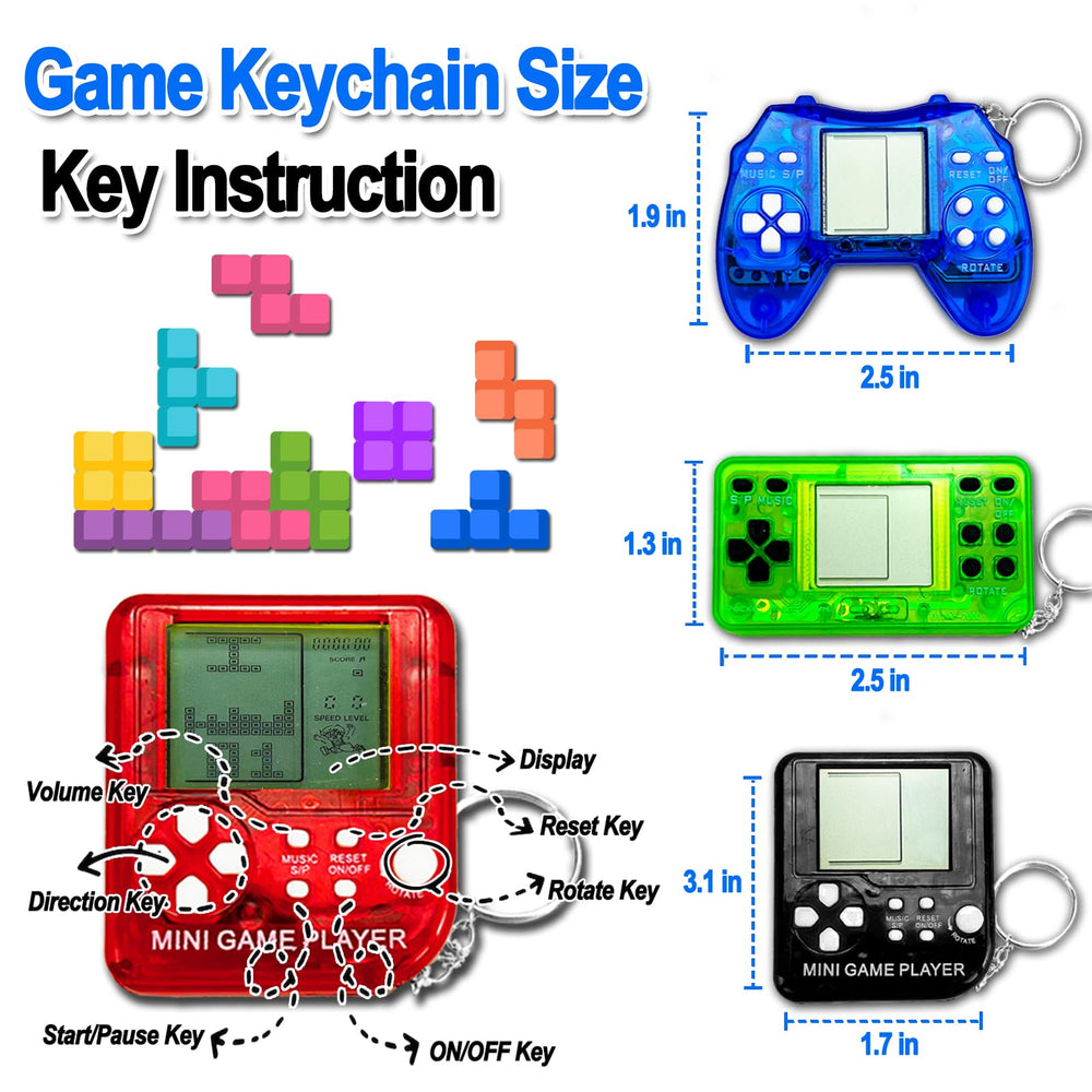 TGIQROVE green video game keychain, mini handheld on the go