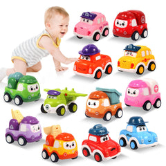 TGXLAK pull-back cars set for toddlers with chunky handles for easy play