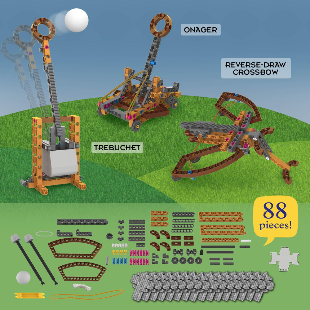 Onager model highlights energy transfer in a kid-friendly siege device.