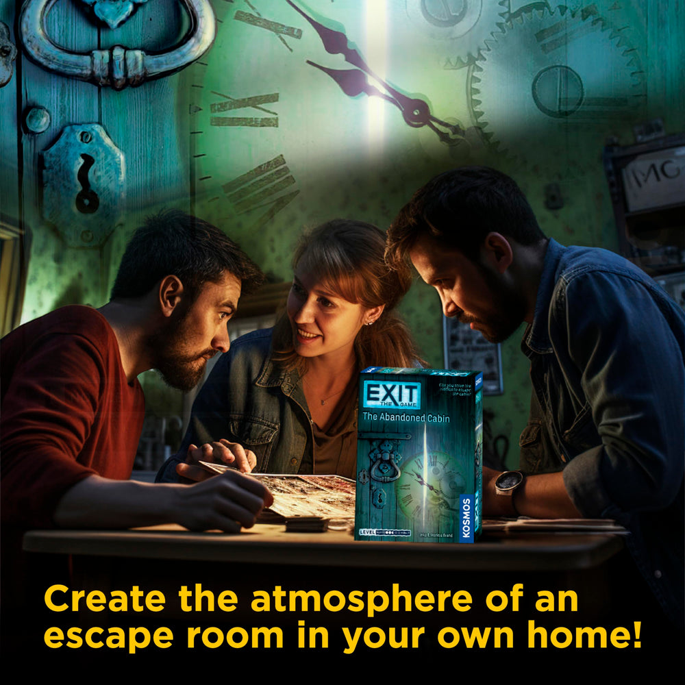 Thames & Kosmos Exit: Abandoned Cabin tearable materials reveal clues during play.