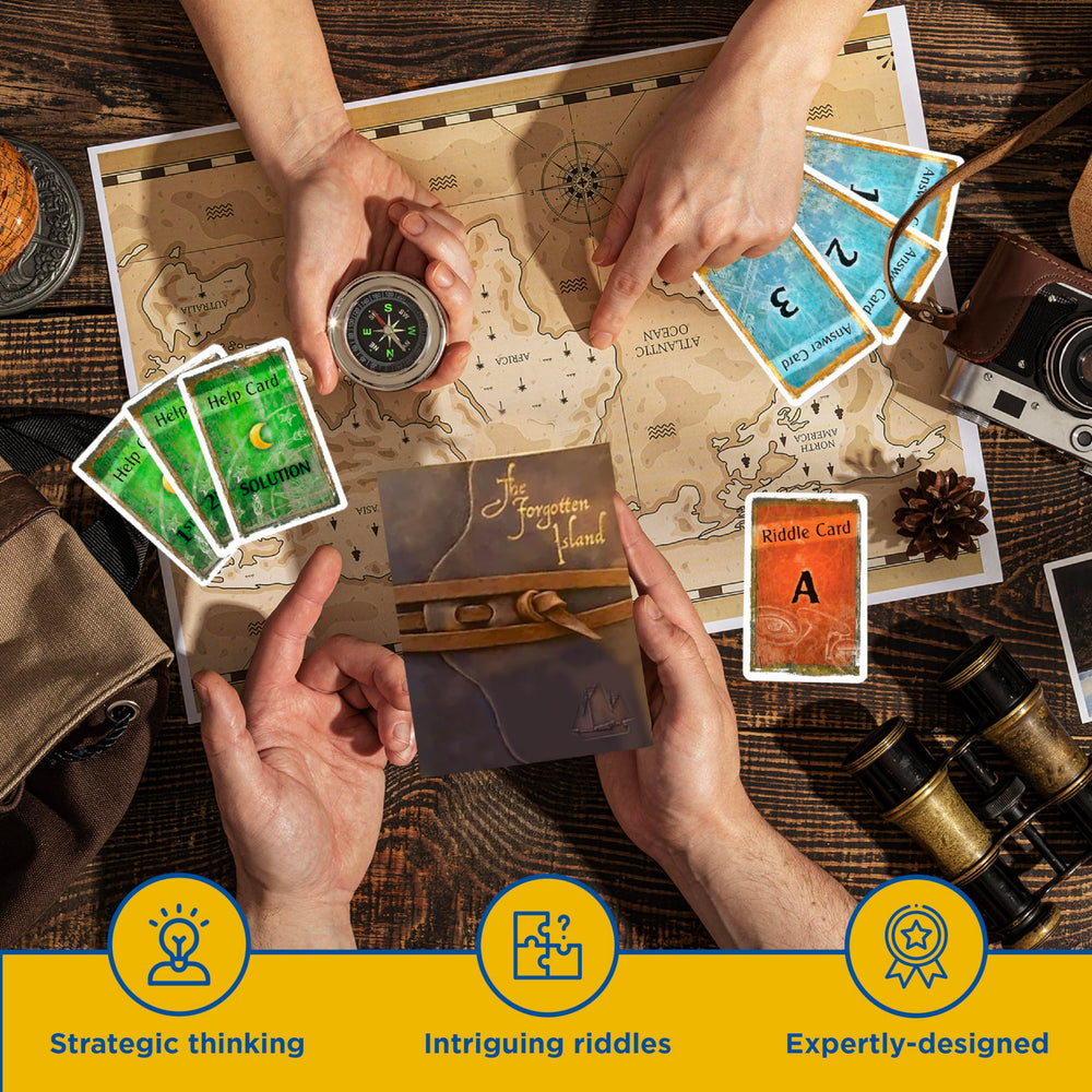 EXIT: The Forgotten Island instructions set up a family-friendly escape experience.