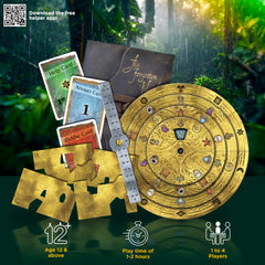 EXIT: The Forgotten Island puzzle cards in use for challenging clues.