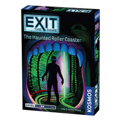 EXIT The Game haunted roller coaster box on a table for cooperative puzzle solving.