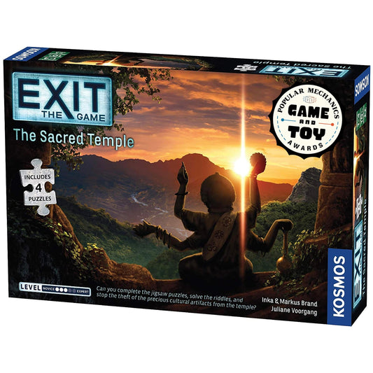 Thames & Kosmos Exit Sacred Temple puzzle-assembly offers immersive home escape for families.
