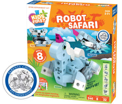 Thames & Kosmos Kids First robot safari unicorn model fosters imaginative play and fine motor skills.