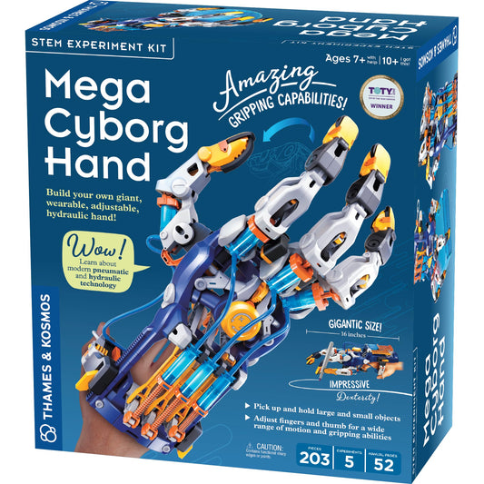 Thames and Kosmos Mega Cyborg Hand worn for hands-on hydraulic learning