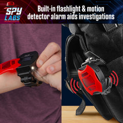 Thames & Kosmos Spy Labs flashlight activates to illuminate hidden details.