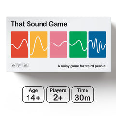 That Sound Game teens and adults playing circle, guessing sounds for a lively evening.