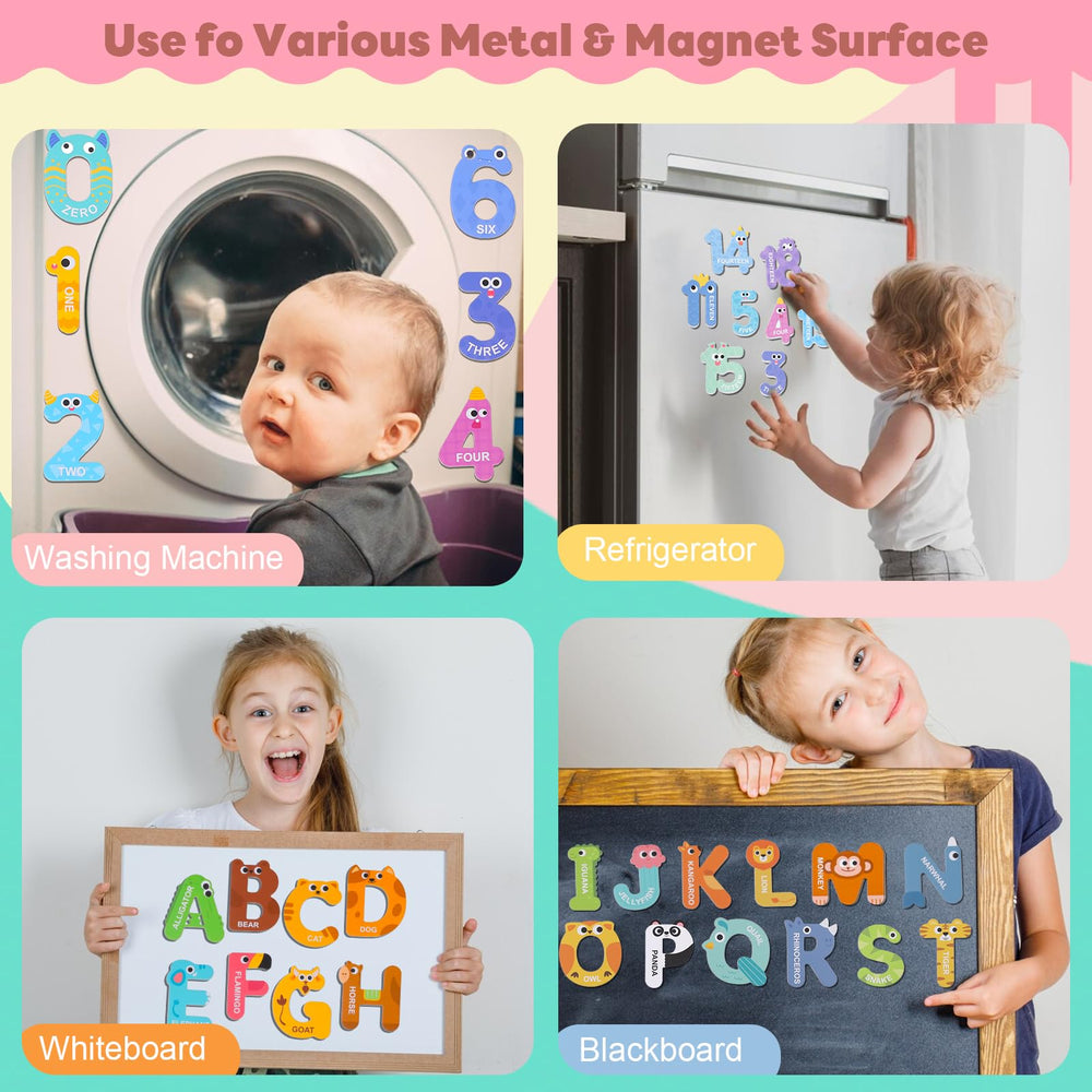Thboxes magnets shown on fridge and whiteboard support versatile learning
