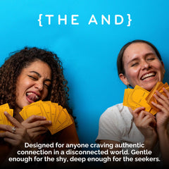 The And Strangers Edition deck in hand delivers portable mood-boosting prompts.