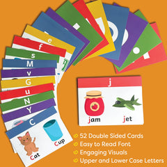 The Bambino Tree uppercase and lowercase card set for matching practice