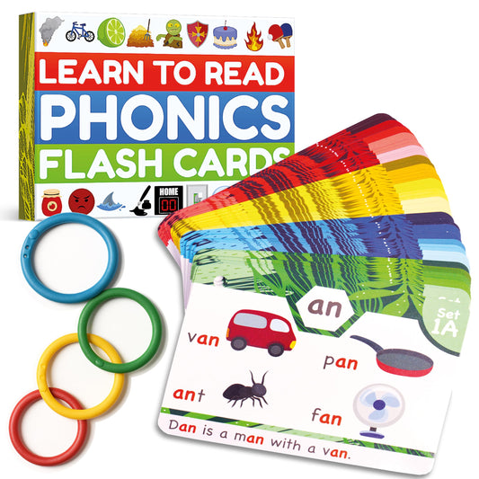 The Bambino Tree Phonics Flash Cards set with clear visuals to support early decoding.