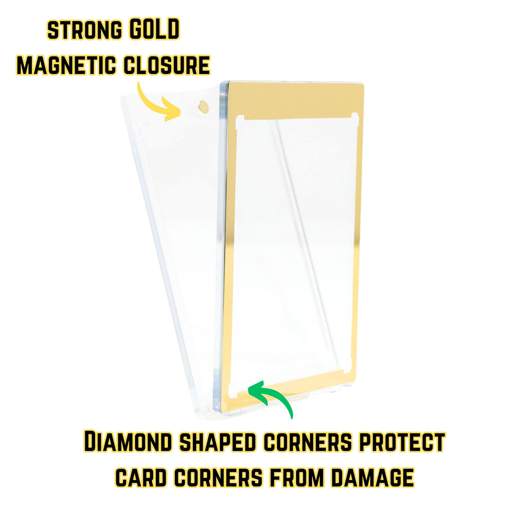 The Collector's Hubs 10CT magnetic card holder gold magnet closure securing 35pt cards