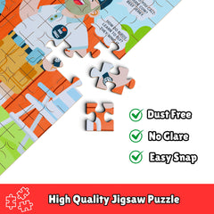 The Dad Joke 3000 500-piece puzzle pieces closeup, high-quality cardstock for lasting use.