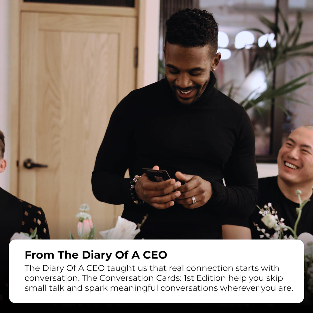 The Diary Of A CEO Conversation Cards 1st Edition ice breakers spark dialogue at events.