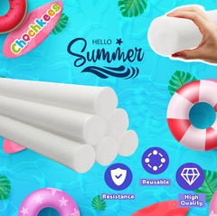 The Dreidel Company red foam noodle provides thick support for water play.