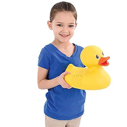 The Dreidel Company jumbo rubber ducky 10.5 inch bright yellow bath toy for imaginative play.