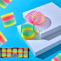 Glow-in-the-dark slingy coil spring provides sensory play and stair-hopping entertainment.