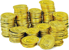 The Dreidel Company St Patrick's Gold Coins close-up, ideal goody bag fillers.