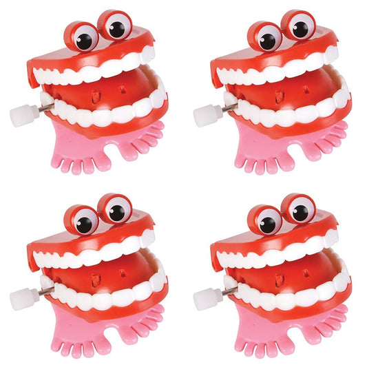 The Dreidel Company wind-up teeth chomp in bright colors, ideal party favor and classroom prize.