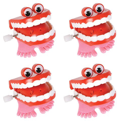 The Dreidel Company wind-up teeth chomp in bright colors, ideal party favor and classroom prize.