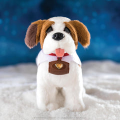 The Elf on the Shelf Elf Pets Traditions glow snow globe glows softly.