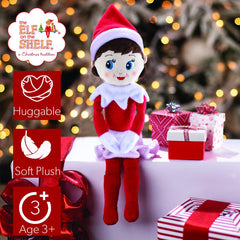 The Elf on the Shelf Plushee Pals Snuggler 12-inch Girl hugging arms supports safe snuggle time
