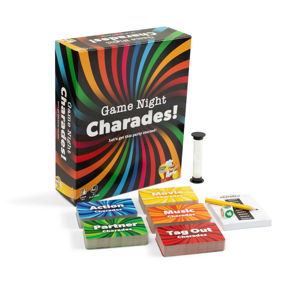 The GAME CHEF Game Night Charades cards showcase 1120 prompts for varied play.