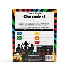 The GAME CHEF Game Night Charades gameplay scene shows teams guessing.