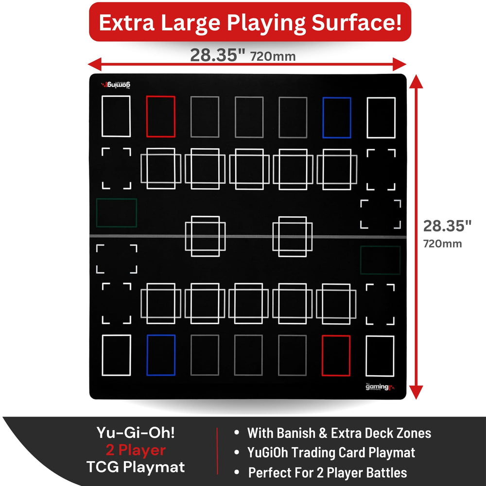 The Gaming Mat Company banish zone layout highlights dedicated areas for extra deck and pendulum zones.