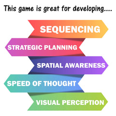 The Genius Square two-grids setup illustrates parallel challenges by The Happy Puzzle Company.