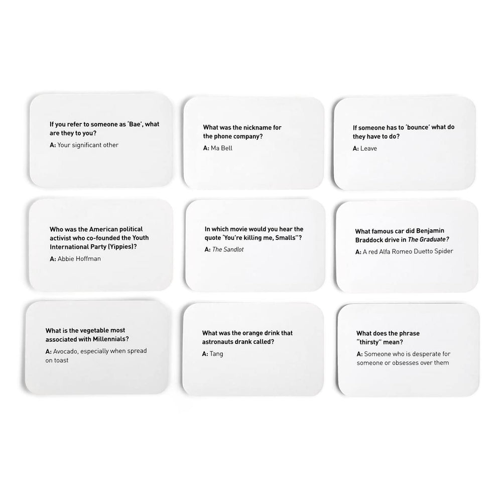 The Imagineering Company Millennials vs Boomers history category card sparks curiosity.