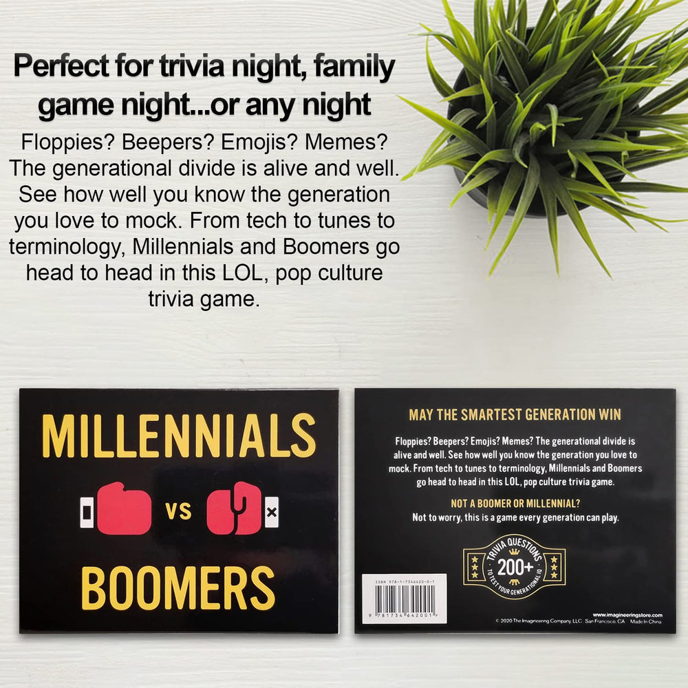 The Imagineering Company Millennials vs Boomers pop culture category card.