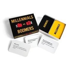 The Imagineering Company Millennials vs Boomers question card front for interactive trivia night.