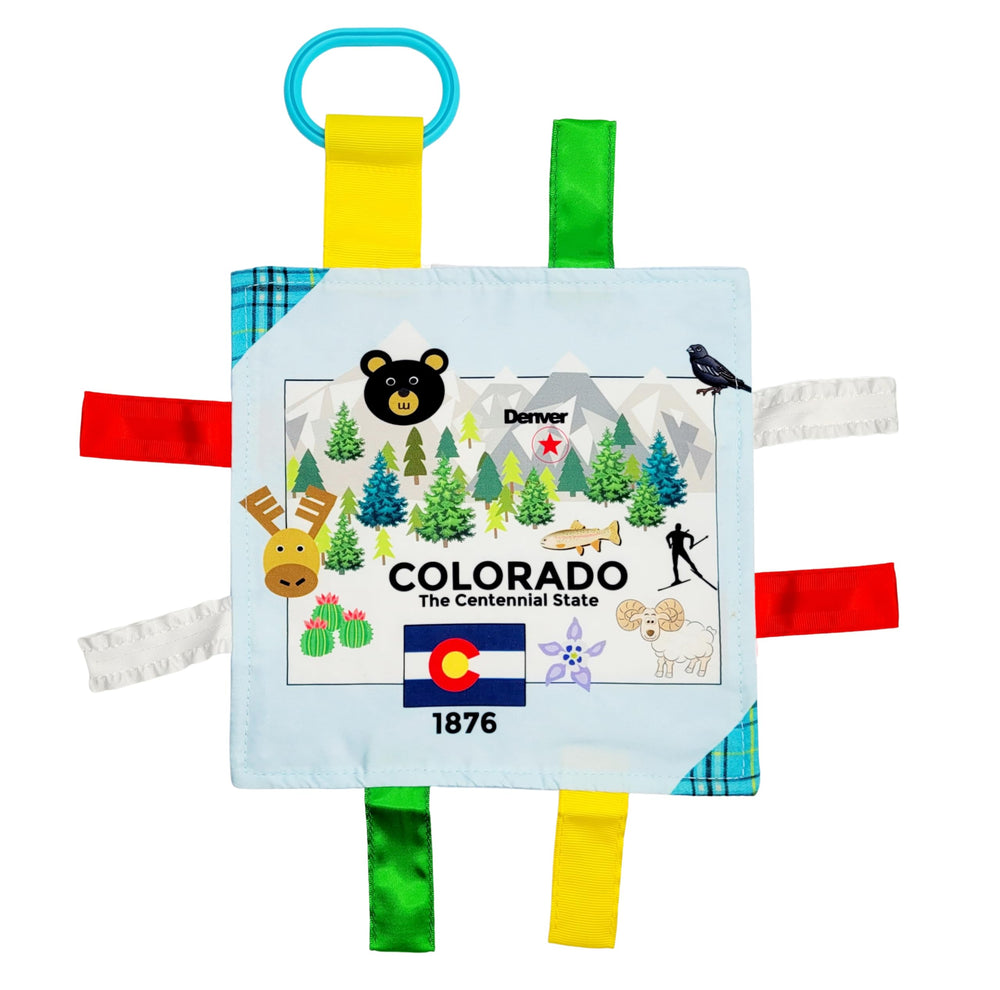 The Learning Lovey Baby Jack & Co Colorado state pattern on stroller toy