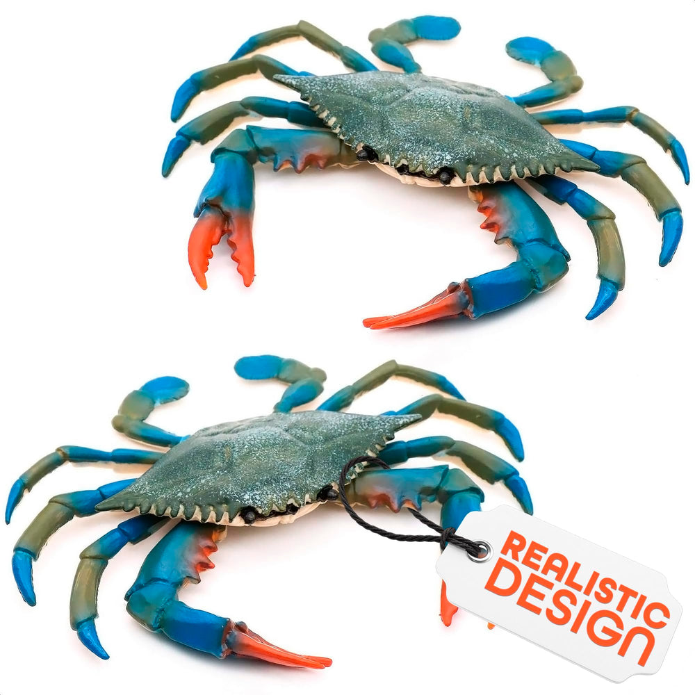 The Little Green Change blue crab toy, front view for aquarium displays