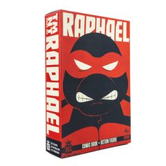 Garage-door window display box framing Raphael for collectors