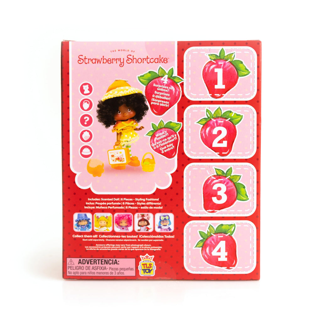 The Loyal Subjects Orange Blossom doll includes stickers and four surprises for your collection.
