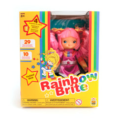 The Loyal Subjects Rainbow Brite Tickled Pink packaging displays yellow gift box.