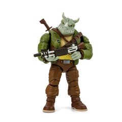 The Loyal Subjects Rocksteady figure front view for dynamic TMNT displays.