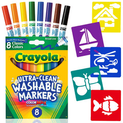 The Mega Deals kids markers in a washable 8-count set for mess-free coloring