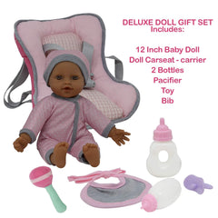 The New York Doll Collection doll car seat doubles as a backpack for easy transport.