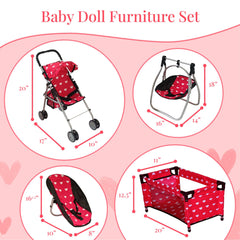 The New York Doll Collection doll crib playset shown as a cozy crib for naps.
