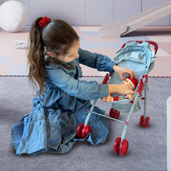 The New York Doll Collection My First Baby Doll Stroller open canopy for outdoor play