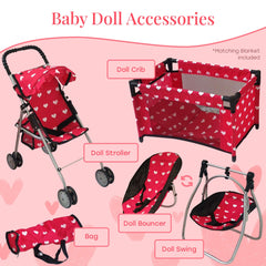 The New York Doll Collection portable doll toy set designed for travel and playdates.