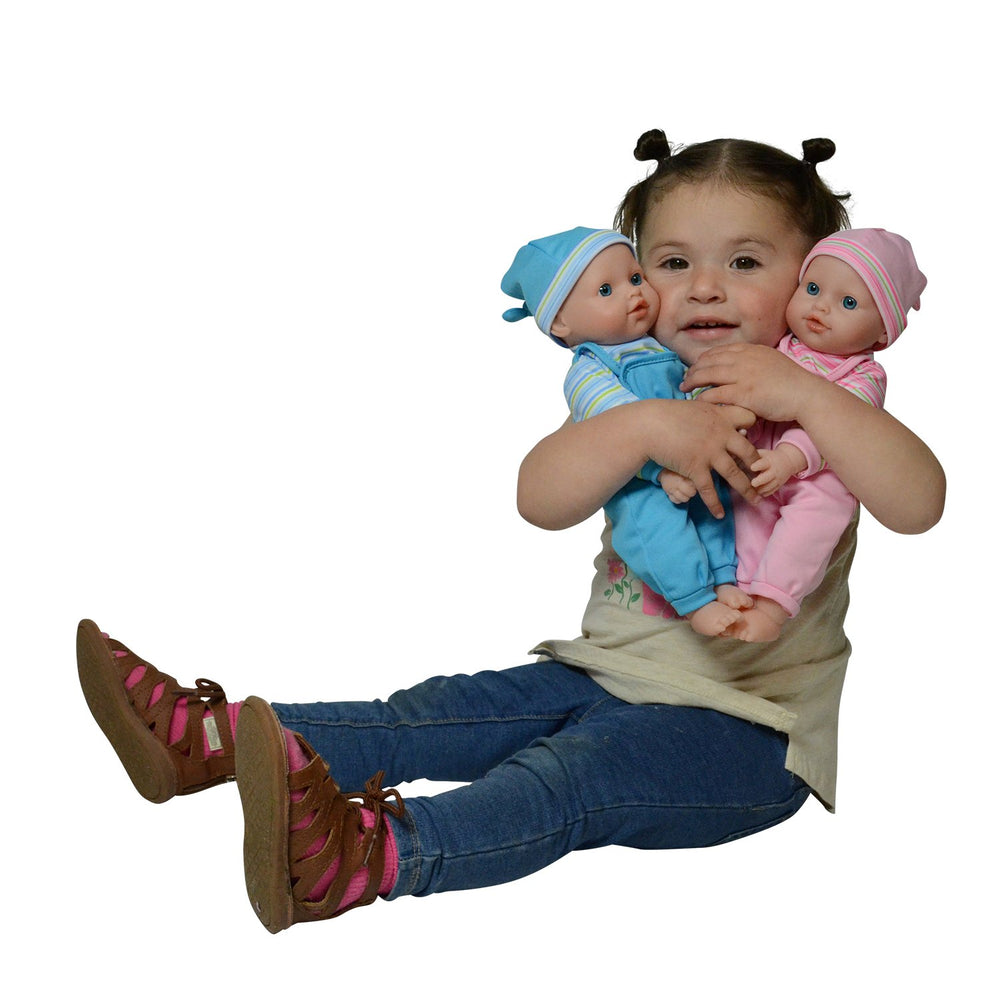 The New York Doll Collection soft body twins are lightweight for toddlers to hold