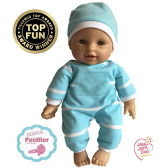 The New York Doll Collection sweet hat completes the doll's outfit.