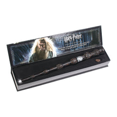 The Noble Collection Elder Wand lit for immersive cosplay photos.