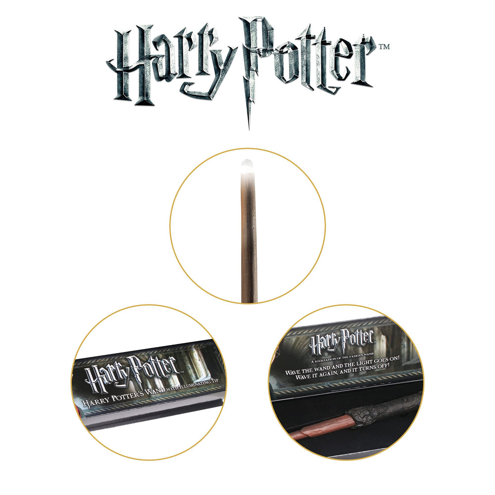 The Noble Collection Harry Potter Illuminating Wand adjustable brightness for personalized glow.