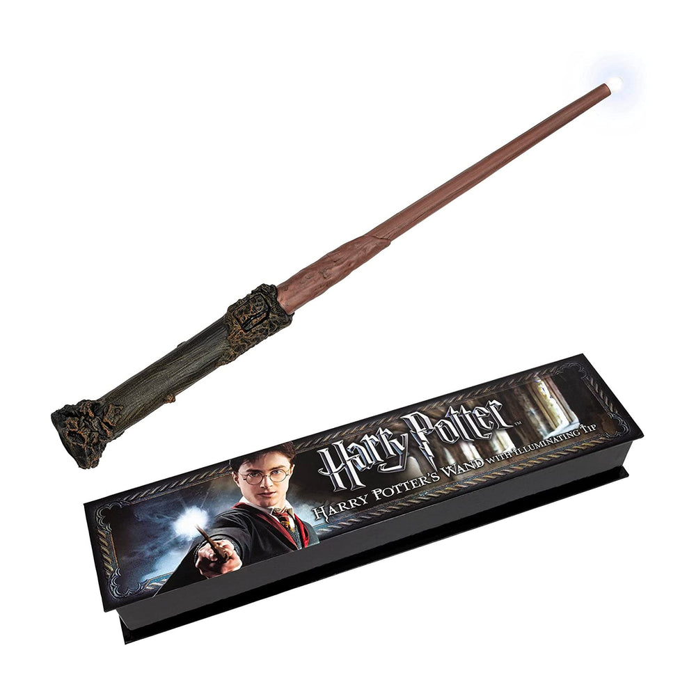The Noble Collection Harry Potter Illuminating Wand lights up on command for magical ambience.